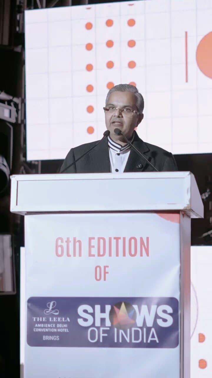 Kalpesh Kinariwala speaking at Shows of India 2026, Delhi
